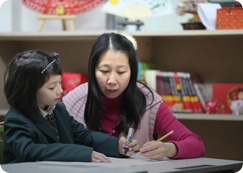 APIS K-12 personalized learning program students working on projects